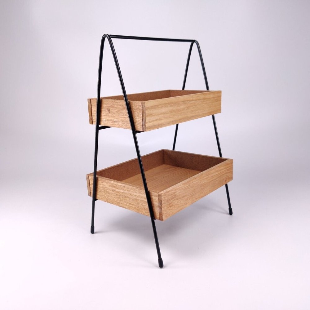 Target Mini Coffee Pods 2 Tiered Tray Cart 10"x 6 1/2"x5" Kitchen Decor